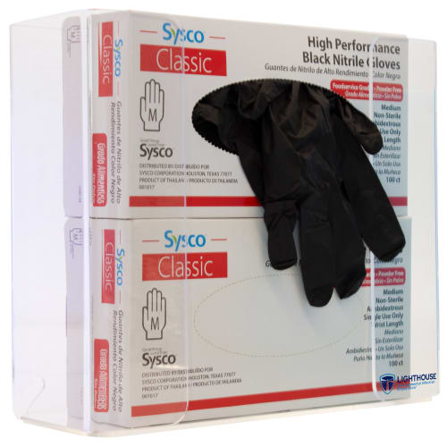 Soporte para Caja de Guantes, Transparente, Acrílico, Doble